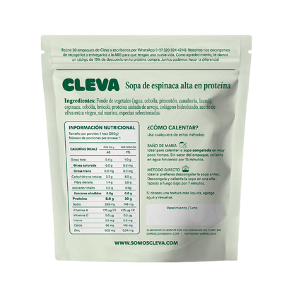 Sopa Alta en Proteína - Espinaca